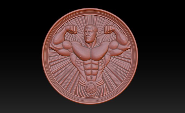 Male Bodybuilder Bas Relief 3D Baskı Modeli .c4d .max .obj .3ds .fbx .stl .blend 