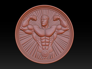 Male Bodybuilder Bas Relief 3D Print Model