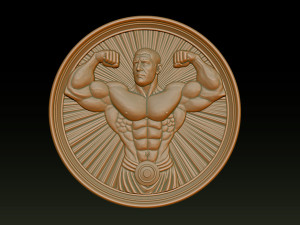 Male Bodybuilder Bas Relief 3D Baskı Modeli