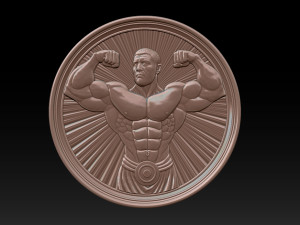 Male Bodybuilder Bas Relief 3D Baskı Modeli