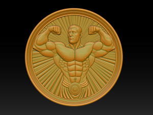 Male Bodybuilder Bas Relief 3D Baskı Modeli