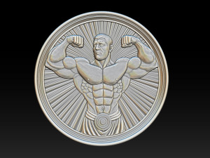 Male Bodybuilder Bas Relief 3D Baskı Modeli