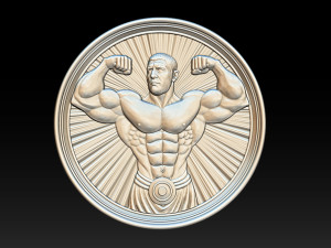 Male Bodybuilder Bas Relief 3D Baskı Modeli