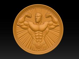 Male Bodybuilder Bas Relief 3D Baskı Modeli