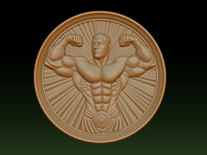 Male Bodybuilder Bas Relief 3D Baskı Modeli