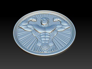 Male Bodybuilder Bas Relief 3D Baskı Modeli