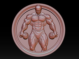 Male Bodybuilder Bas Relief 3Dプリントモデル