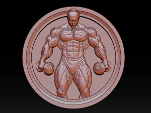 Чоловічий культурист Bas Relief 3D Принт Модель