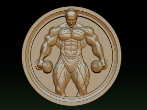 Male Bodybuilder Bas Relief 3D Print Model