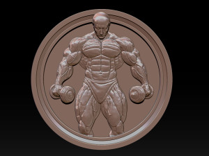 Male Bodybuilder Bas Relief 3D Print Model