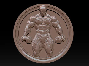 Male Bodybuilder Bas Relief 3D Print Model