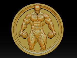 Male Bodybuilder Bas Relief 3D Print Model