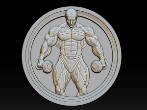 Male Bodybuilder Bas Relief 3D Print Model