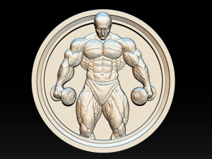 Male Bodybuilder Bas Relief 3D Print Model