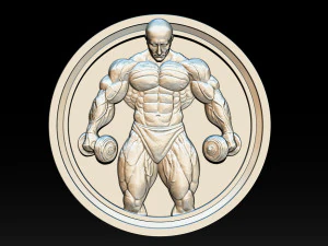 Male Bodybuilder Bas Relief 3D Print Model