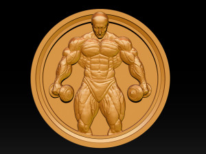 Male Bodybuilder Bas Relief 3D Print Model