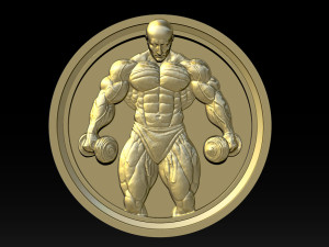 Male Bodybuilder Bas Relief 3D Print Model