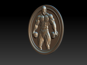 Male Bodybuilder Bas Relief 3D Print Model
