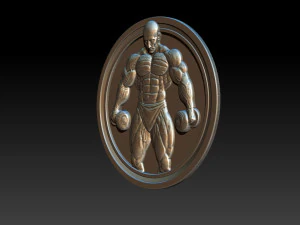 Male Bodybuilder Bas Relief 3D Print Model