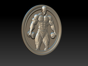 Male Bodybuilder Bas Relief 3D Print Model