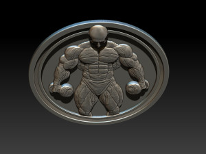 Male Bodybuilder Bas Relief 3D Print Model