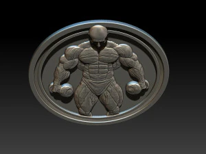 Male Bodybuilder Bas Relief 3D Print Model