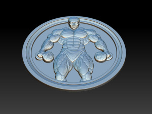 Male Bodybuilder Bas Relief 3D Print Model