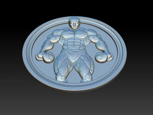 Male Bodybuilder Bas Relief 3D Print Model