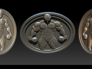 Male Bodybuilder Bas Relief 3D Print Model