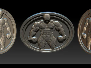 Male Bodybuilder Bas Relief 3D Print Model