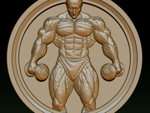 Male Bodybuilder Bas Relief 3D Print Model