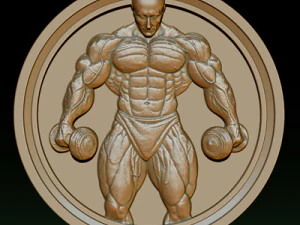 Male Bodybuilder Bas Relief 3D Print Model