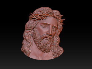 Jesus Face Bas Relief 3D Print Model