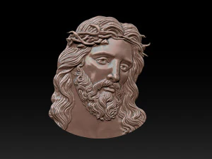 Jesus Face Bas Relief 3D Print Model