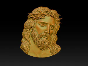 Jesus Face Bas Relief 3D Print Model