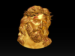 Jesus Face Bas Relief 3D Print Model