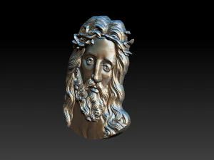 Jesus Face Bas Relief 3D Print Model