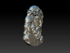 Jesus Face Bas Relief 3D Print Model
