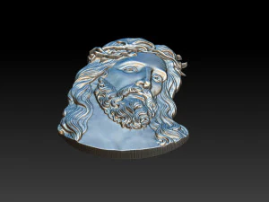 Jesus Face Bas Relief 3D Print Model