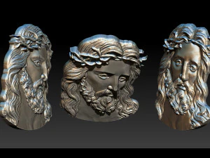 Jesus Face Bas Relief 3D Print Model