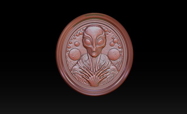 Alien relief model 3D 打印模型 .c4d .max .obj .3ds .fbx .stl .blend 