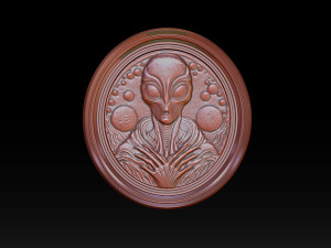Alien relief model 3D Baskı Modeli