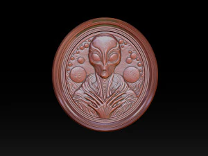 Modelo de relevo alien&iacute;gena Modelo de Impressão 3D