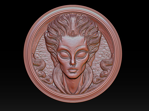 Alien relief model 3D Baskı Modeli