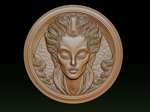 Alien relief model 3D Baskı Modeli