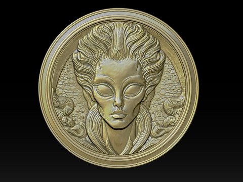 Alien relief model 3D Baskı Modeli