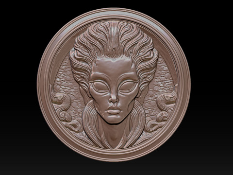 Alien relief model 3D Baskı Modeli