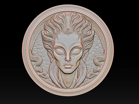 Alien relief model 3D Print Model