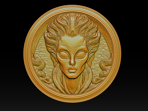 Alien relief model 3D Baskı Modeli