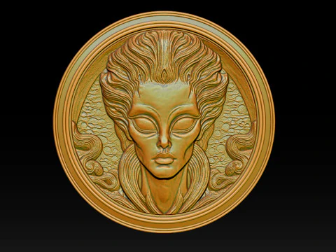 Alien relief model 3D Print Model